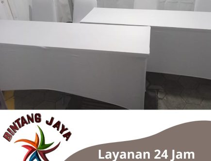 Jual Sarung Meja Panjang Cover Putih Strech Area Jakarta Pusat