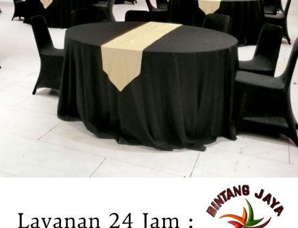 Produksi Taplak Meja D160cm Tebar Hitam Area Bogor
