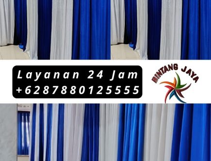Grosir Jual Tirai Biru Putih Elegan Mewah Area Bekasi Cikarang