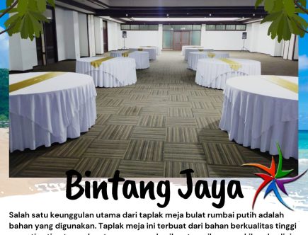 Konveksi Jual Taplak Meja Bulat Rumbai Putih Event Pernikahan Area Bekasi Kota