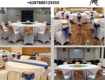 Produksi Jual Taplak Meja Bulat Cover Putih Elegan Area Karawang Teluk Jambe