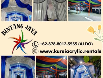 Jual Tirai Dekorasi Cover Biru Putih Event Khitanan Jakarta