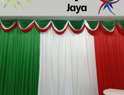 Konveksi Tirai Pelamin P22m, T 4,5m Bendera Itali Jakarta