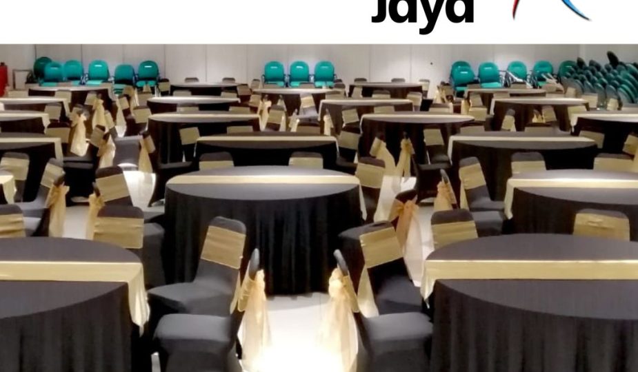 Produksi Taplak Meja Bulat Cover Hitam Pekat Depok