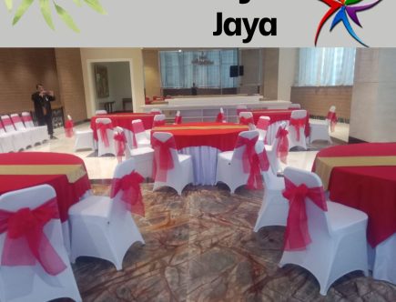 Produksi Taplak Meja Bundar Tebar Merah Putih Menyala Tangerang