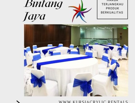 Produksi Taplak Meja Bundar Dan Sarung Kursi Pita Biru Jakarta