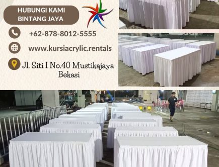 Produksi Taplak Meja Kotak Cover Skirting Putih Jakarta