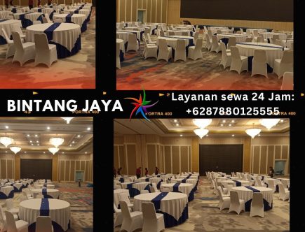 Produksi Kain Taplak Meja Bundar Cover Putih Runner Biru Jakarta