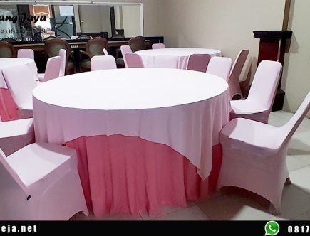 Jual taplak meja Skirting Pink Area Bandung