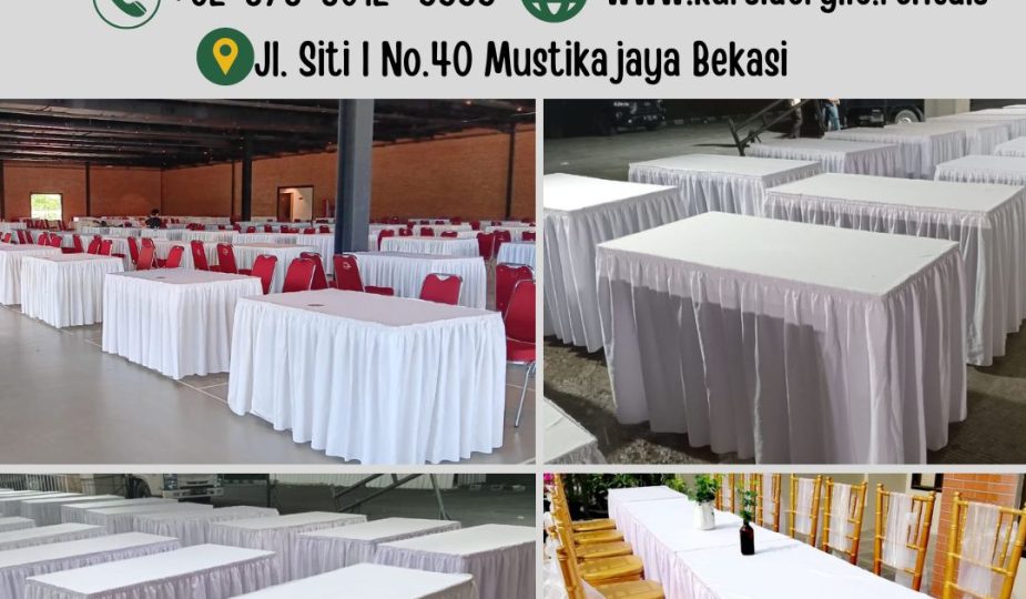 Tersedia Taplak Meja Kotak Skirting Putih Area Jakarta