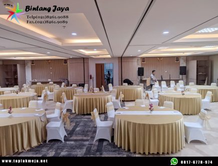 Jual taplak meja gold glowing di Bekasi