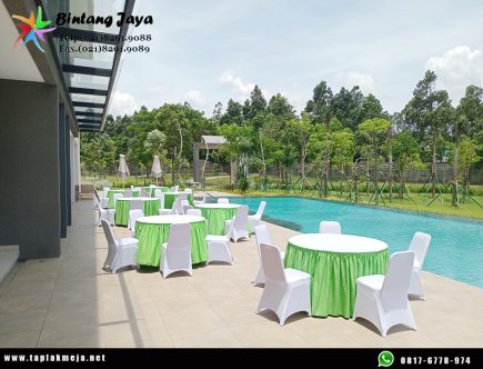 Pasar taplak meja berkualitas skirting hijau Jakarta