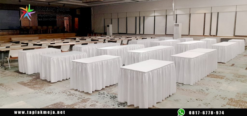 Jual Taplak Meja Kotak Skirting Putih Menawan Jakarta
