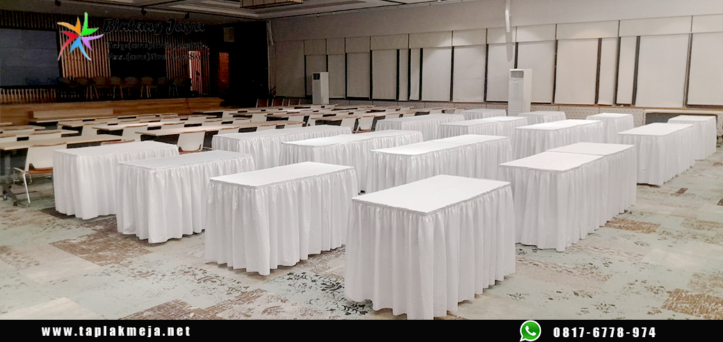 Jual Taplak Meja Kotak Skirting Putih Menawan Jakarta