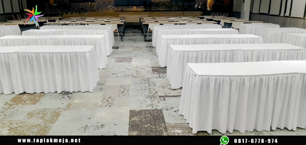 Jual Taplak Meja Kotak Skirting Putih Menawan Jakarta