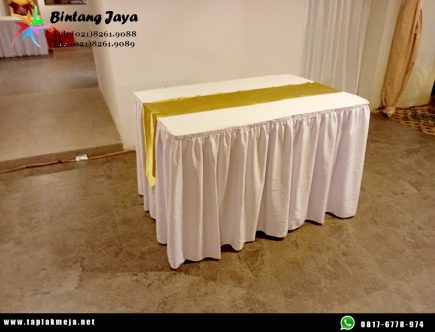 Jual Taplak Meja Kotak Skirting Putih Produksi Bandung
