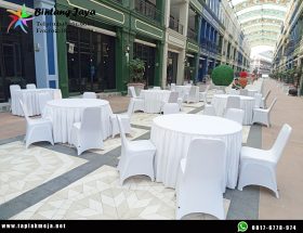 Jual Taplak Meja Hotel Bulat Jenis Skirting di Cisarua Bogor