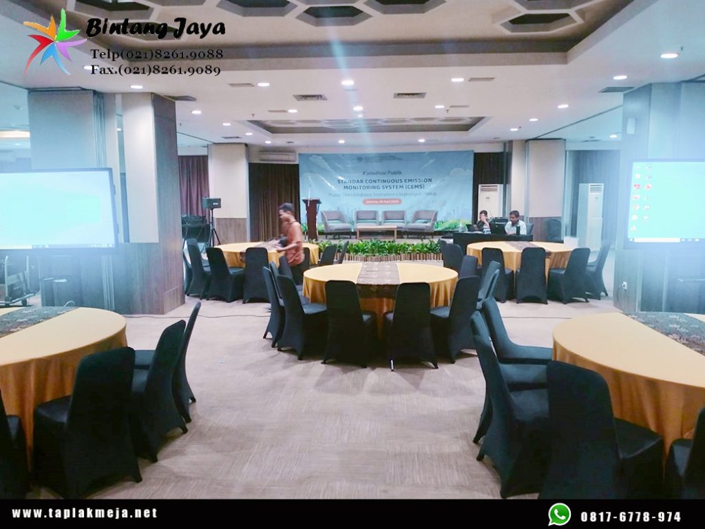 Gudang produksi taplak meja Bundar aneka jenis di Jakarta