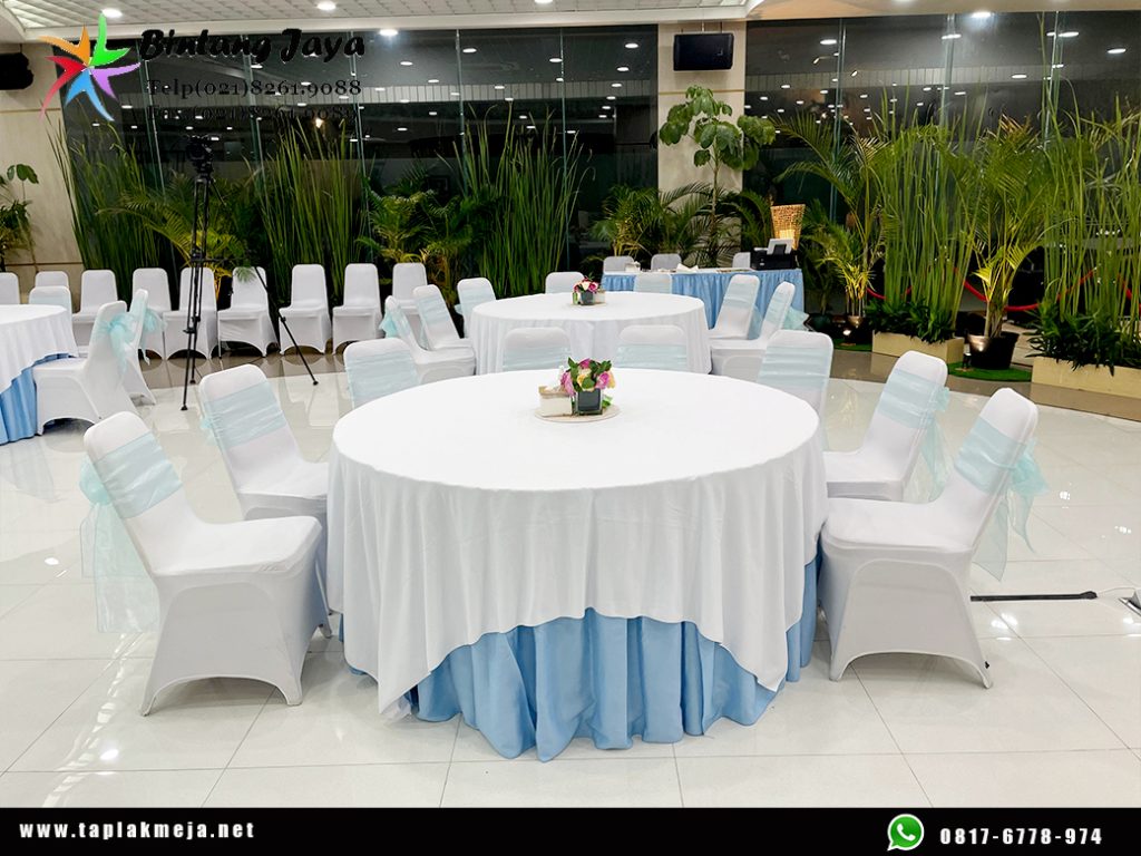 Jual Taplak Meja Bulat Jenis Skerting Biru di Bekasi dan sekitarnya