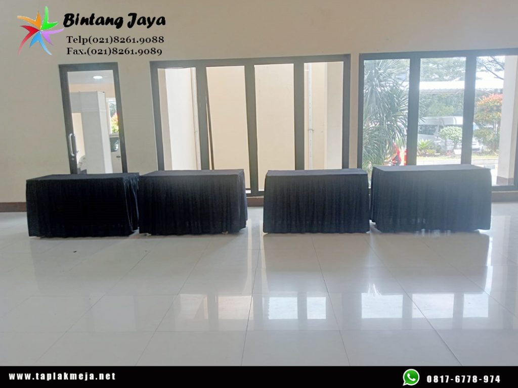 Toko Taplak Meja Skerting Full Hitam di Jakarta