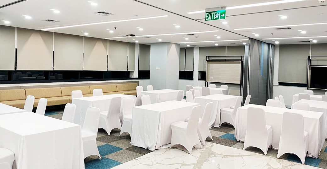 Gudang produksi taplak meja bulat skerting di Jakarta