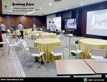 Pusat produksi taplak meja bulat murah di Bekasi