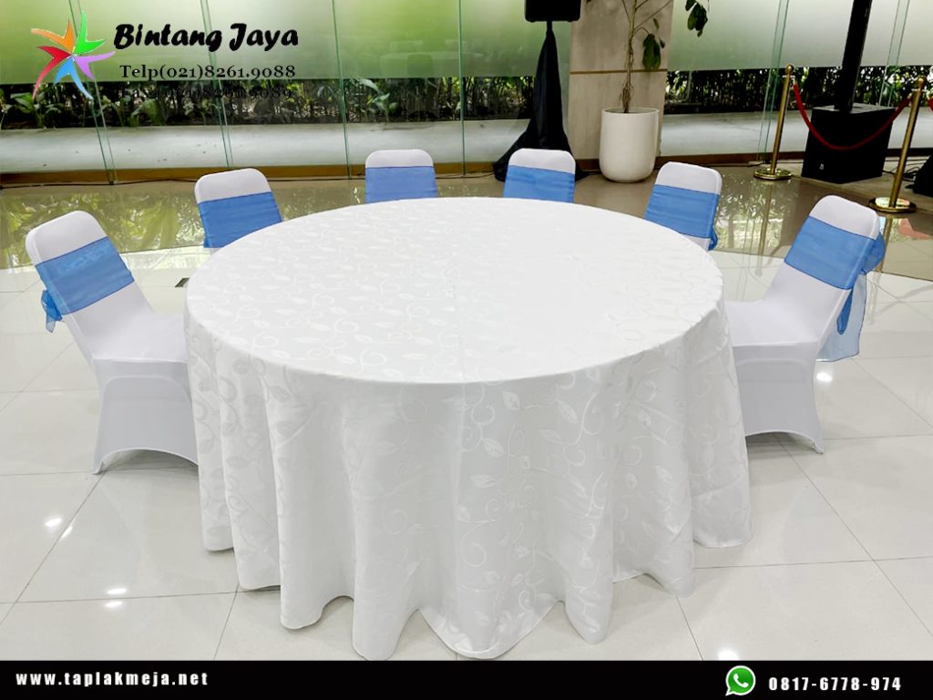 Jual taplak meja model bundar jenis Tebar kualitas hotel di Jakarta