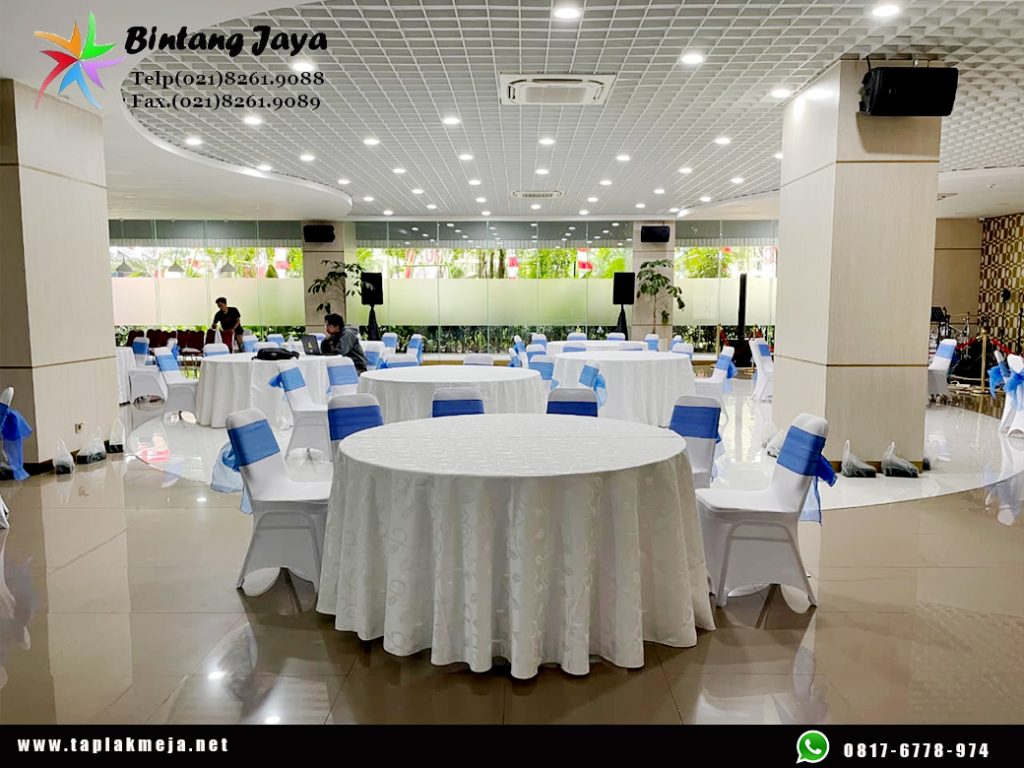 Jual taplak meja model bundar jenis Tebar kualitas hotel di Jakarta