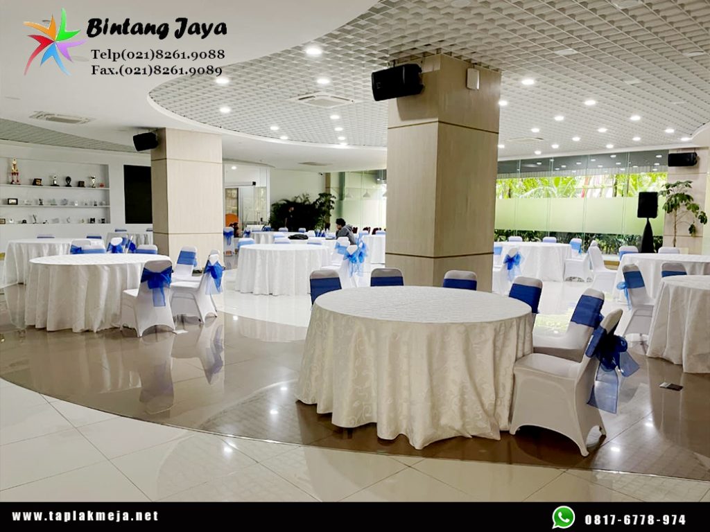 Jual taplak meja model bundar jenis Tebar kualitas hotel di Jakarta