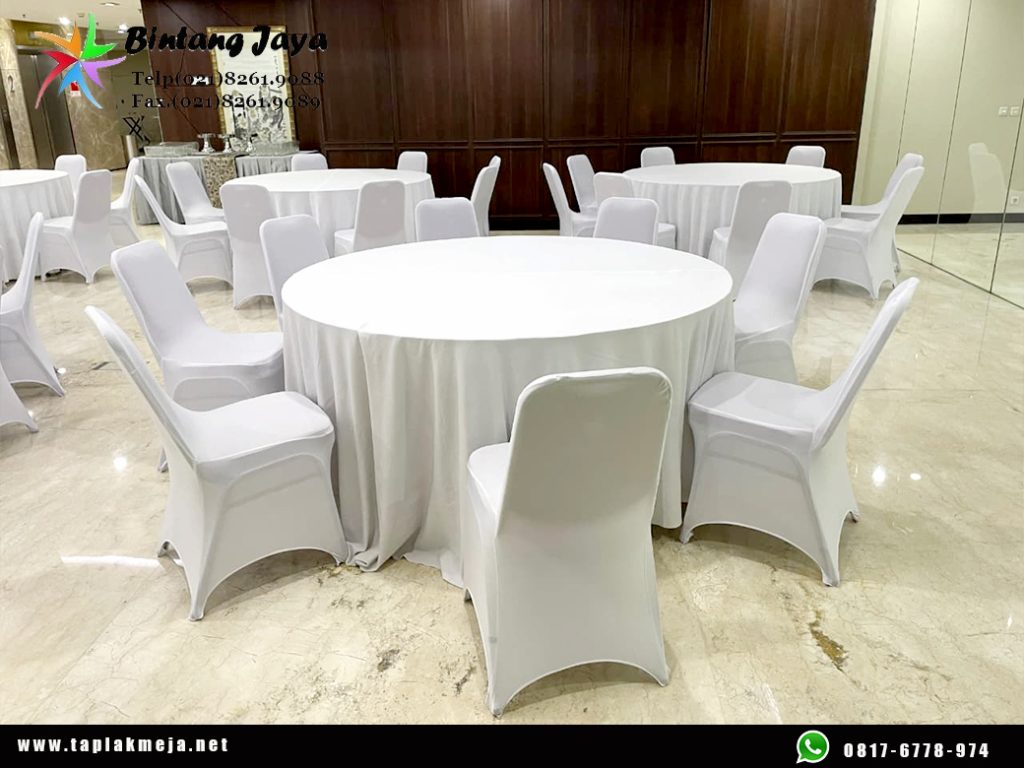 Jual taplak meja bulat Skerting Konveksi di Jakarta