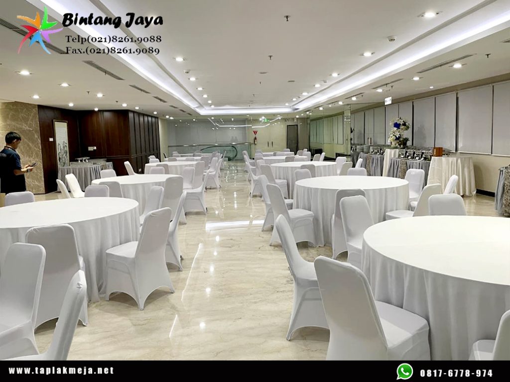 Jual taplak meja bulat Skerting Konveksi di Jakarta