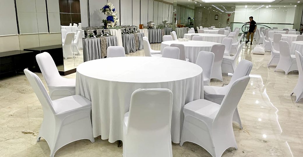 Jual taplak meja bulat Skerting Konveksi di Jakarta