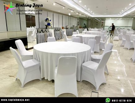 Jual taplak meja bulat Skerting Konveksi di Jakarta