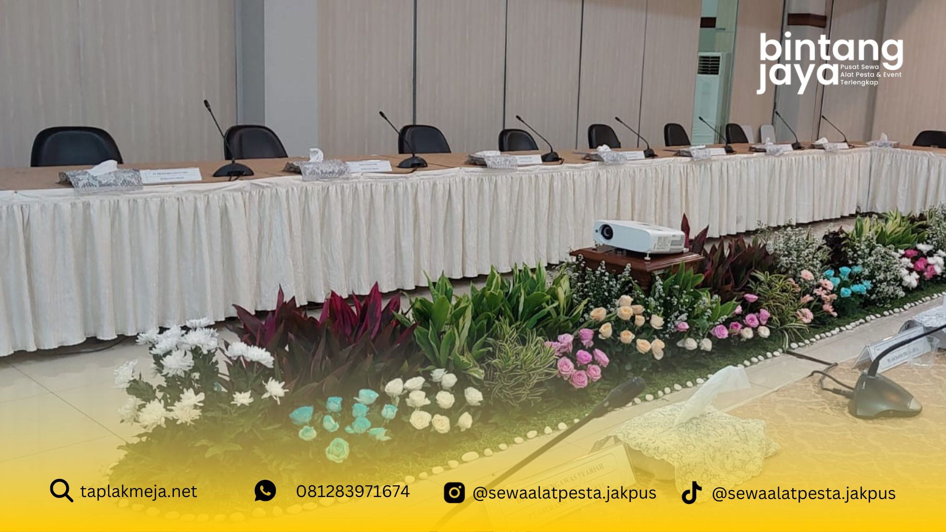 Jasa Jahit Taplak Meja Skirting Prasmanan di Mustika Jaya Bekasi