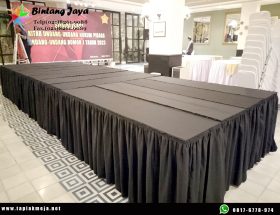 Konveksi Taplak Meja Skerting Full hitam Depok
