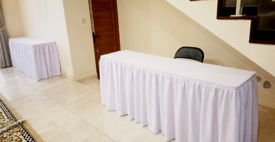 Jual Taplak Meja Skerting Putih Harga Grosir Murah di Depok