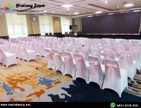 Jual sarung kursi Putih ketat Pita Pink Promo Oktober Jakarta
